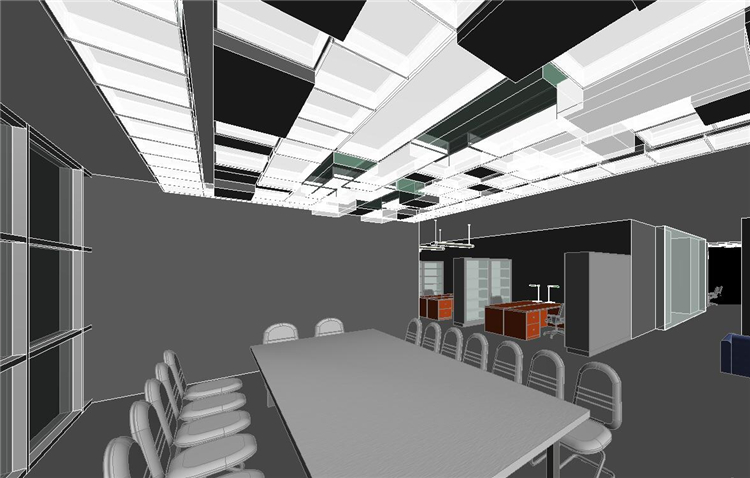办公室空间模型BIM模型，Revit模型免费下载